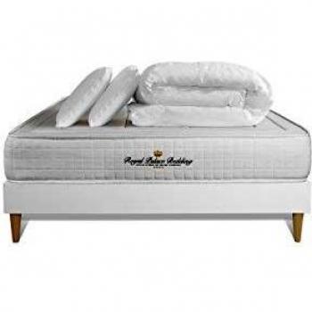 Pack complet matelas à mémoire de forme Balmoral 140x200cm + sommier blanc + 2 oreillers + couette 240x220cm