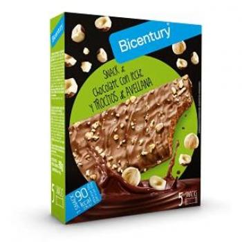 Barritas Bicentury de chocolate con leche y avellana 90 gr