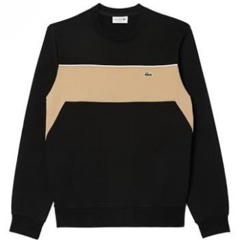 Sudadera Lacoste Color Block Crew negro beige