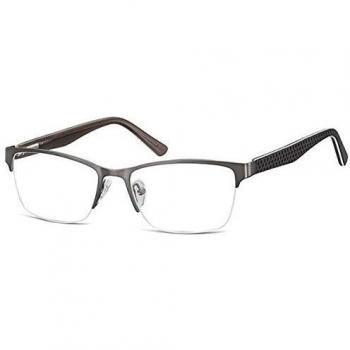 Recetados: Gafas Rectángulo Semi‑Sin Armazón, Metal Gris – SmartBuy