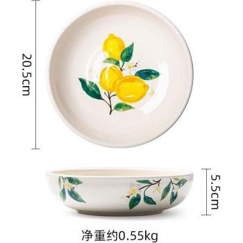 Western Tableware 8-Inch Hand-Painted Soup Plate