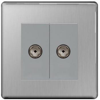 BG FBS61 Double Co-Axial Socket with Screwless Design
