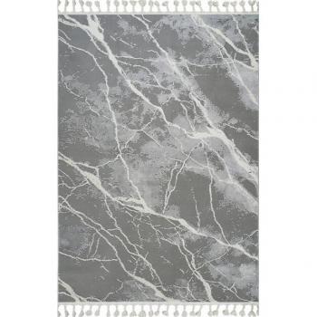 My home Teppich Zoe, rechteckig, 11 mm, mit Fransen, elegantes Marmor-Muster