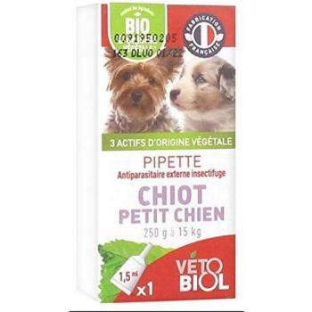 Vétobiol Pipette Chiot Petit Chien 250 g à 15 kg Bio 1 Pipette