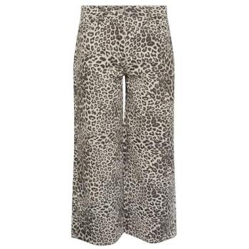 Light Brown Leopard Print Petite Jeans – Wide Leg
