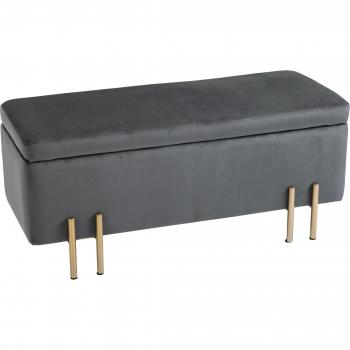 HOMCOM Dunkelgraue Sitzbank, Polsterbank mit Stauraum, 100x40x42cm