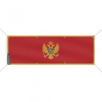 Montenegro 8 Grommet Flag Banner 80x240 cm
