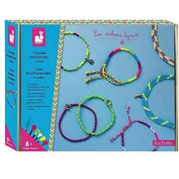 Kit créatif Janod 7 bracelets brésiliens fluo à créer