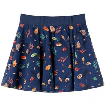 Navy Animal Print Skirt for Kids 116