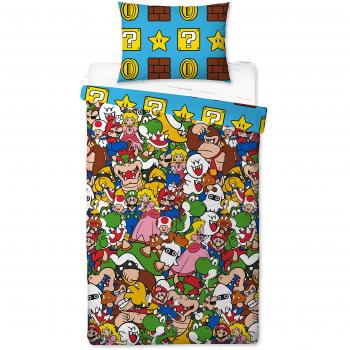 Nintendo Super Mario Gang Single Rotary Duvet Cover Bedding Set