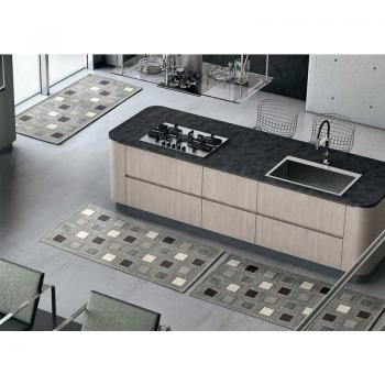 Tappeto Lavabile per Cucina con Motivo Square Suardi 55x140 – Jeans