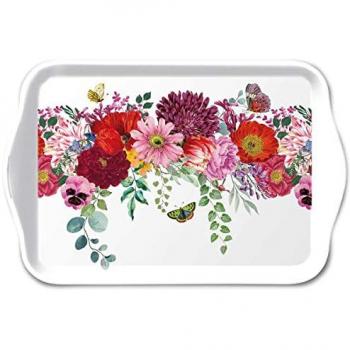 Plateau vide-poche rectangulaire ambiance florale
