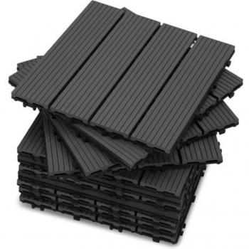 Paquete “Gris Carbón” – Baldosas de composite antracita 30cm x 30cm
