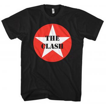 The Clash T-Shirt Star Badge Homme Noir – Taille L (Version Collection)