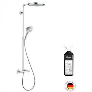 Colonne de douche thermostatique Hansgrohe Raindance Select S 240 2 jets blanc et chrome avec nettoyant Briochin