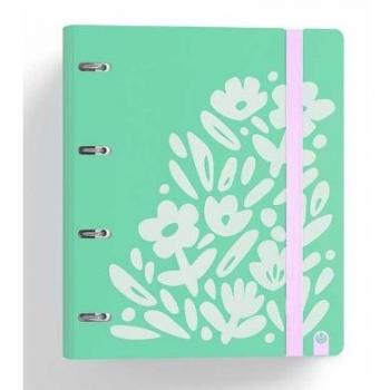 Carpeta de anillas Carchivo Carpeblock 360, tamaño A4, con capacidad para 100 hojas de papel de 90 gramos, incluye 4 separadores de polipropileno rígido y foam en color verde