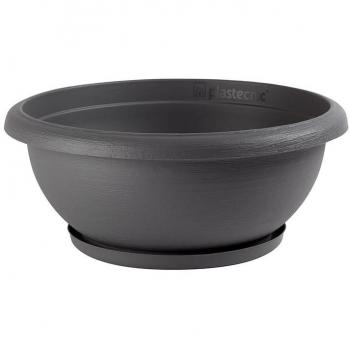 Terracotta Cerchio 20 cm con sottovaso grigio fumé, in polipropilene