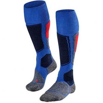 FALKE Herren Skisocken SK1, Skistrümpfe mit Merinowolle, atmungsaktive Kniestrümpfe zum Skifahren, hohe Wärmeisolation, extra starke Polsterung, 1er Pack, Blau (Olympic 6940), 39-41