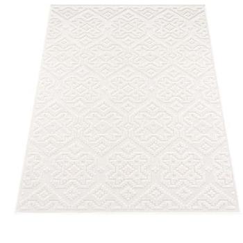 Paco Home Tapis balcon et terrasse – Style scandinave 3D crème, 60 x 100 cm
