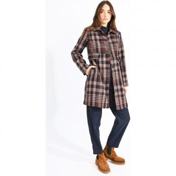 Abrigo de Mujer Molly Bracken con Estampado Cuadriculado