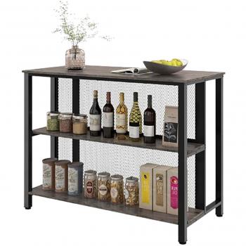 3-Tier Grey Bar Table with Storage