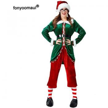 Conjunto de elfo y Papá Noel para adultos
