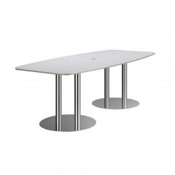 Mcbuero.de Konferenztisch KT22 S mit Säulenfüße weiß