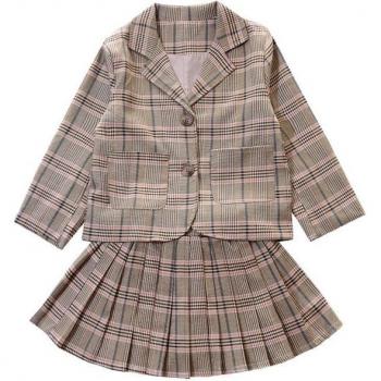 Set veste-jupe carrelée, tendance princesse pour enfants