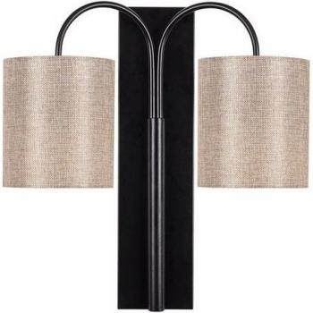 Antorcha de Pared Bastón Crema-Black con Tela 40x20x42 cm