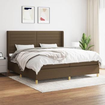 Giroletto Matrimoniale a Molle con Materasso 200x200cm Marrone Scuro