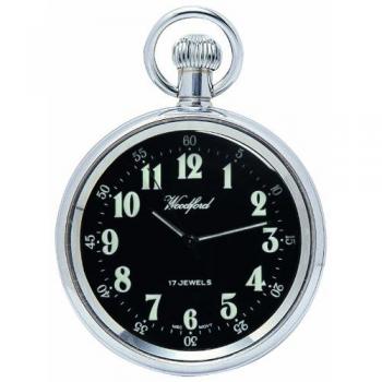 Woodford Pocket Watch 1040: Open‑Face, Stainless Steel, Unisex