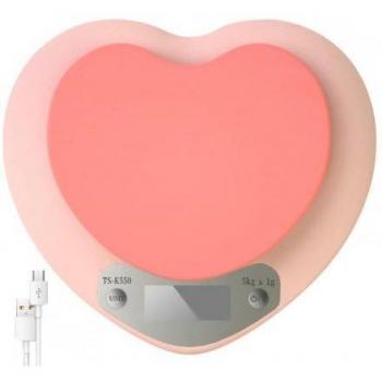 Long Lasting Pink Heart Kitchen Scale