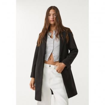 Stradivarius Cappotto Soft Touch Nero M Midi