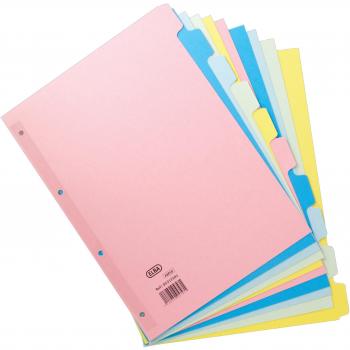 Elba Divider A4 10-Part Manilla 240gm Assorted 400008300 BX06426
