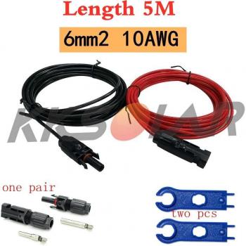 PV Draht Verlängerung 6mm2 10 AWG Schwarz