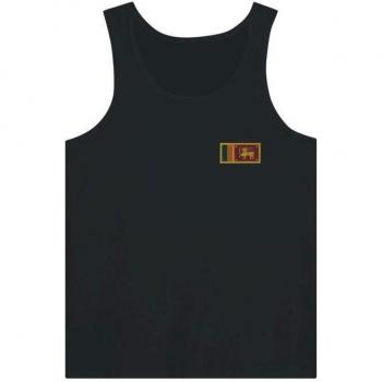 Zwarte débardeur Sri Lanka vlag 100% katoen sporttaille