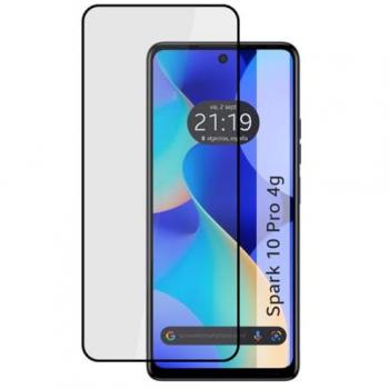 Protector de Cristal Negro para TECNO SPARK 10 Pro con Adhesivo Full Glue