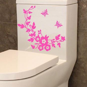 Stickers Toilette Fleurie en PVC