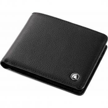 POWR RFID Blocking Black Leather Wallet for Men with 6 Card Slots and ID Window Slot