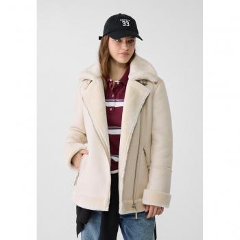 Stradivarius Ecru Bikerjacke Doubleface XL