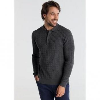 V&L Baumwoll Poloshirt in Grau für Herren