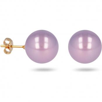 Orecchini “Les Trésors De Lily” in Oro Piatto, Perla Rosa 12 mm