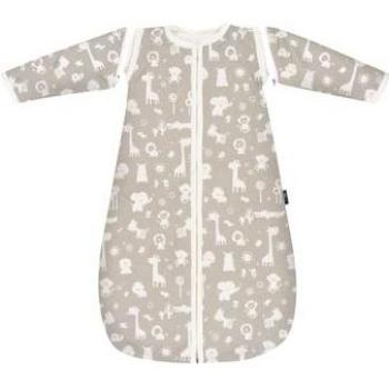 Saco de dormir Alvi® taupe con mangas desmontables zoo animals