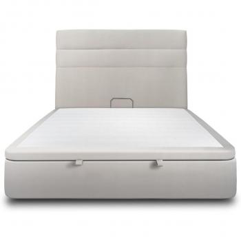 Lit coffre design Velours Gris clair 160x200