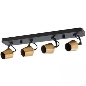 Foco de techo 'Sylveria' 4 luces, negro/oro, hierro