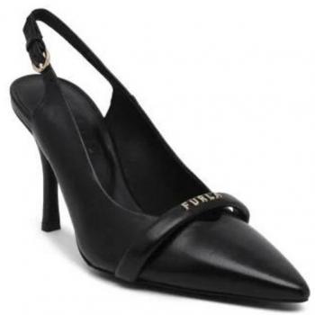 Furla Luna Slingback Black Leather Heels – Women’s Size 4