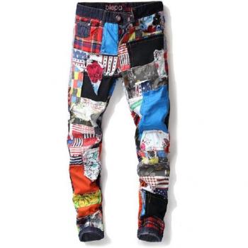 Denim homme avec déchirures style motard