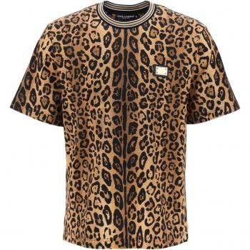 T-shirt uomo Dolce & Gabbana con stampa leopardata