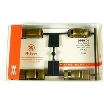 Wiking 091006 DREI Pkw und EIN Kleinbus 50 Jahre, Gold; Miniaturmodell 1:160