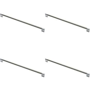 Metallic Loop Keyhole Bar Pull Handles – 4 Units, 460 mm x 14 mm, 448 mm Fixing Centres – Satin Nickel